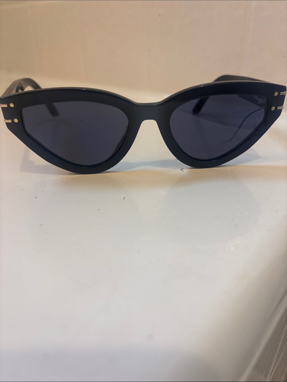 Dior Black Cat-Eye Sunglasses with Dark Lenses